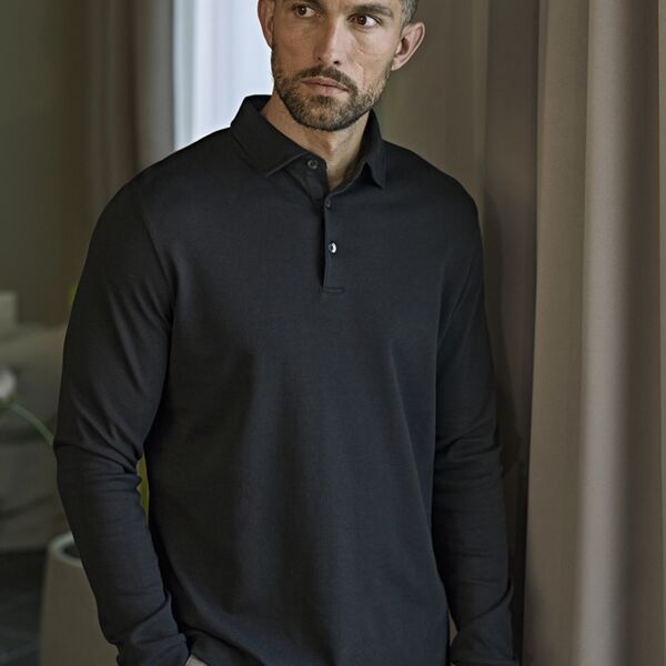 Tee Jays Pima Cotton Long Sleeve Polo Shirt Thumbnail